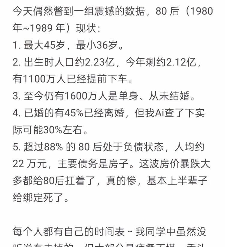 80后什么现状？网友总结如下，不知道有没有触动你的心弦，但有一个词可以完整概括8