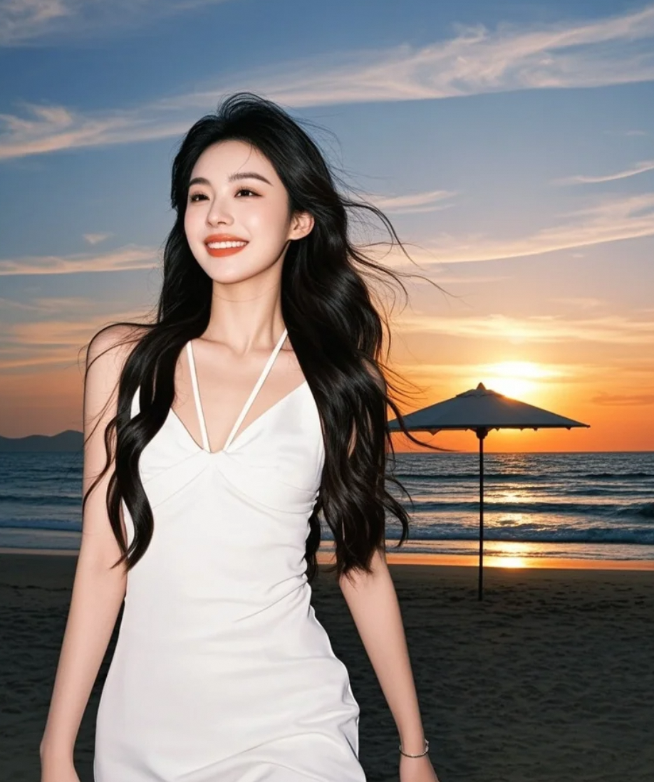 暮色四合，她纯白的身影是未完成的梦