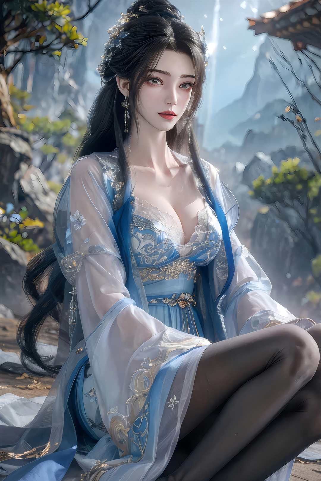国漫女神《仙逆》李慕婉AI美图：她很漂亮，像莲花仙子一般！