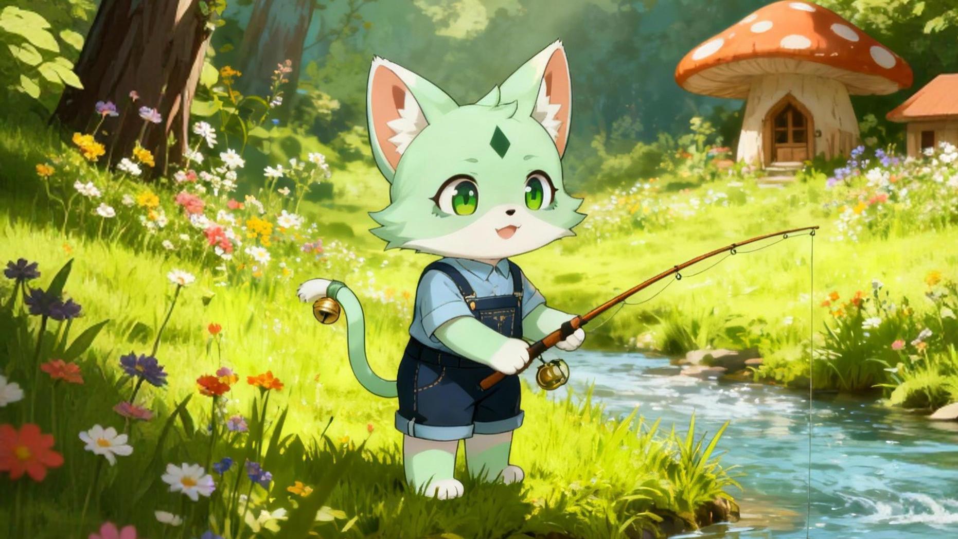 童话照进现实！福运猫森泽的森林钓鱼奇遇