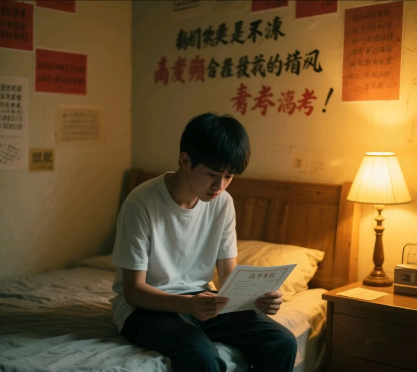 高考成绩出来啦，就考了 312 分呢。
我儿子啊，他想复读。可我和他爸都不同意。