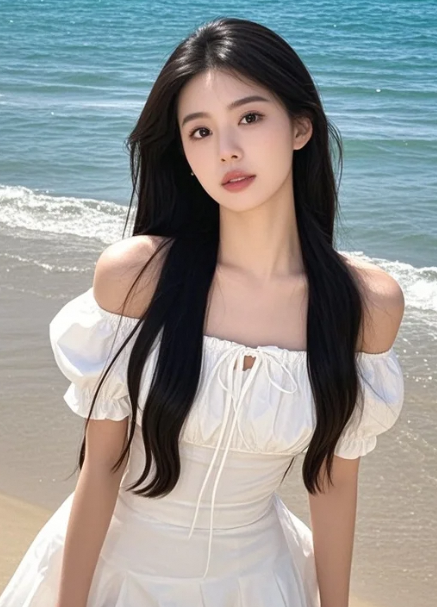 美女静静看着镜头，你敢不敢和她对视三秒？