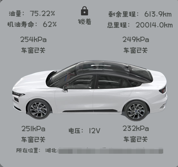 其实车窗和车门这些状态APP早就有了
图片是我自己抓包开发的中控界面，就是抓得A