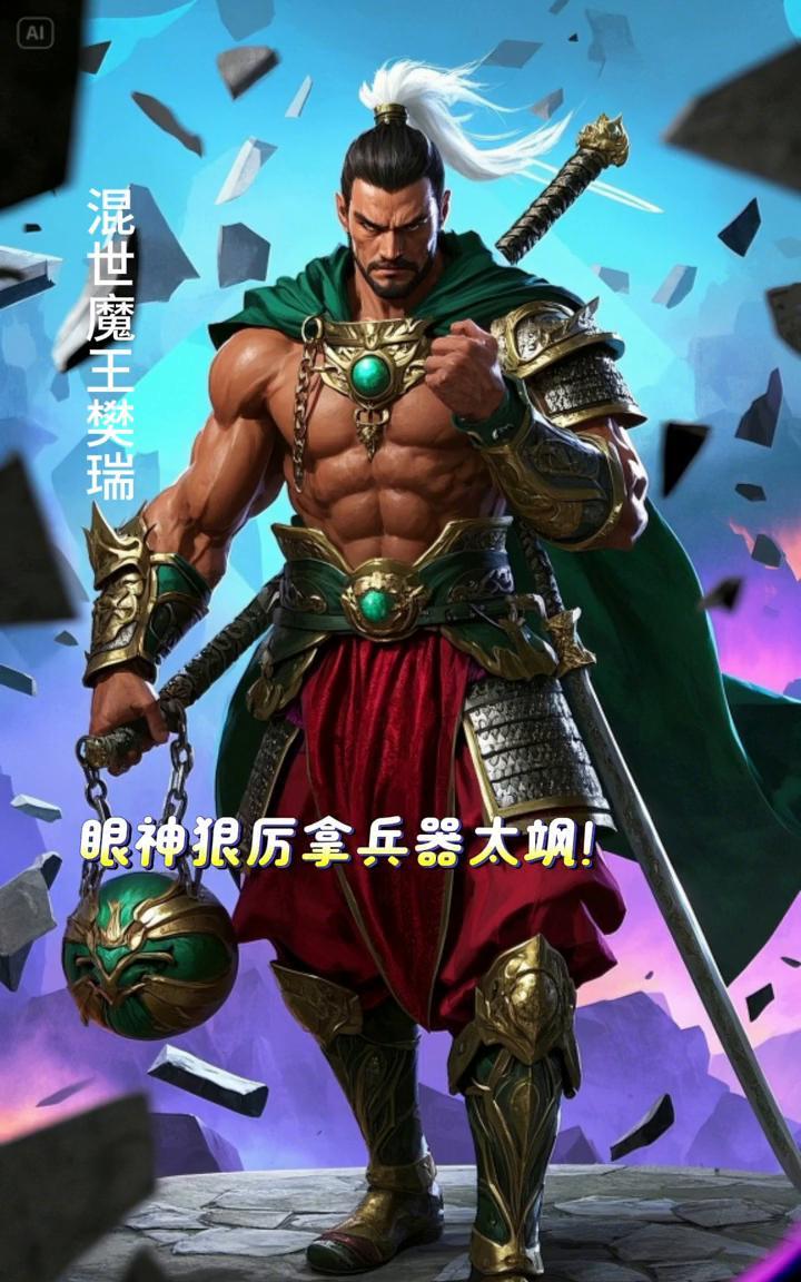混世魔王樊瑞。
家人们快看，超真实果蔬雕出梁山樊瑞，眼神狠厉拿兵器太飒，超现实背