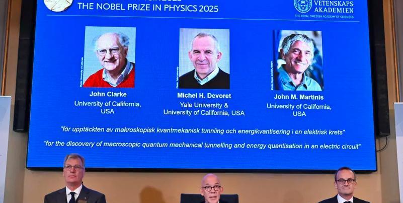 2025 年诺贝尔物理学奖：法英美 3 人量子力学研究成果
诺贝尔委员会表示，这