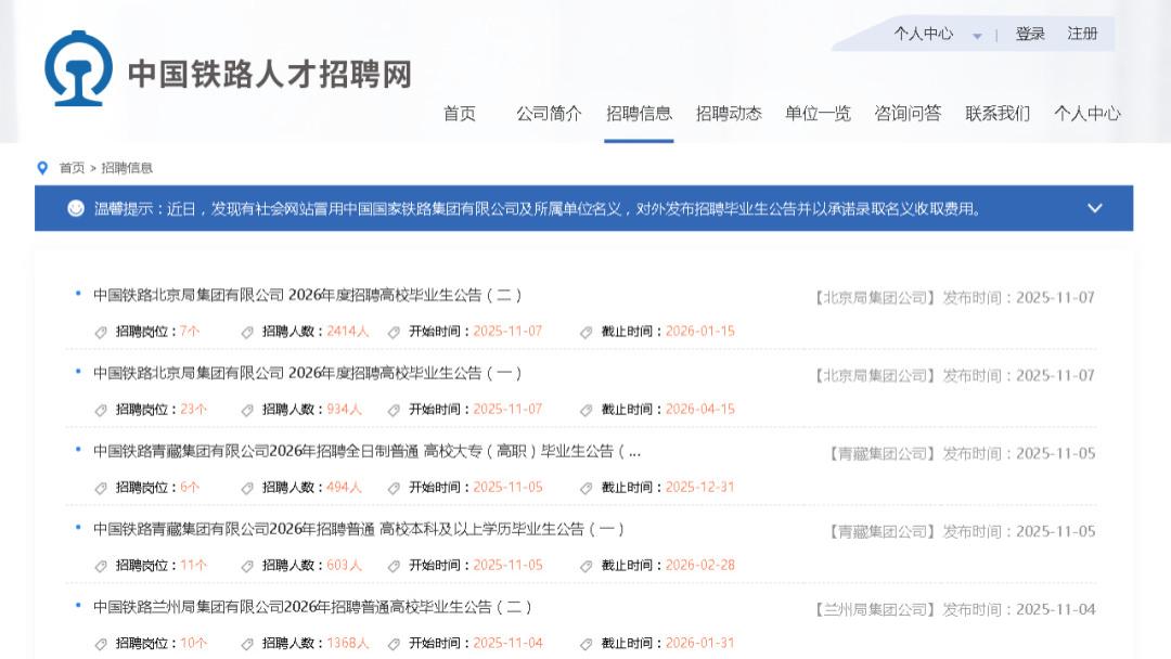中国铁路校招人数大幅下降？2026年全国铁路局招聘详情分享！