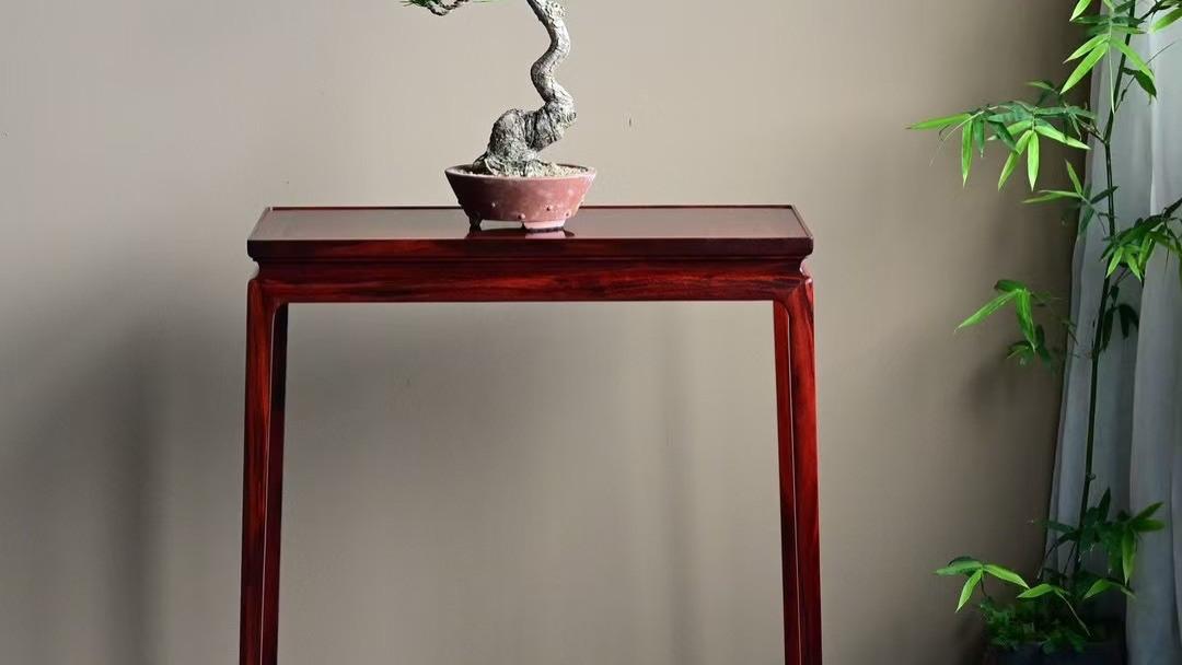 经典永流传，紫檀高束腰带托泥，明式香几