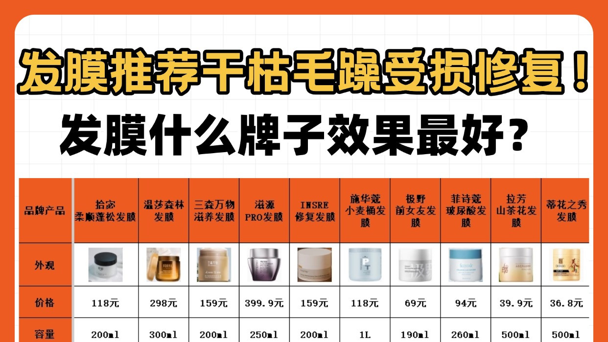 发膜什么牌子效果最好？发膜推荐干枯毛躁受损修复！闷声放大招