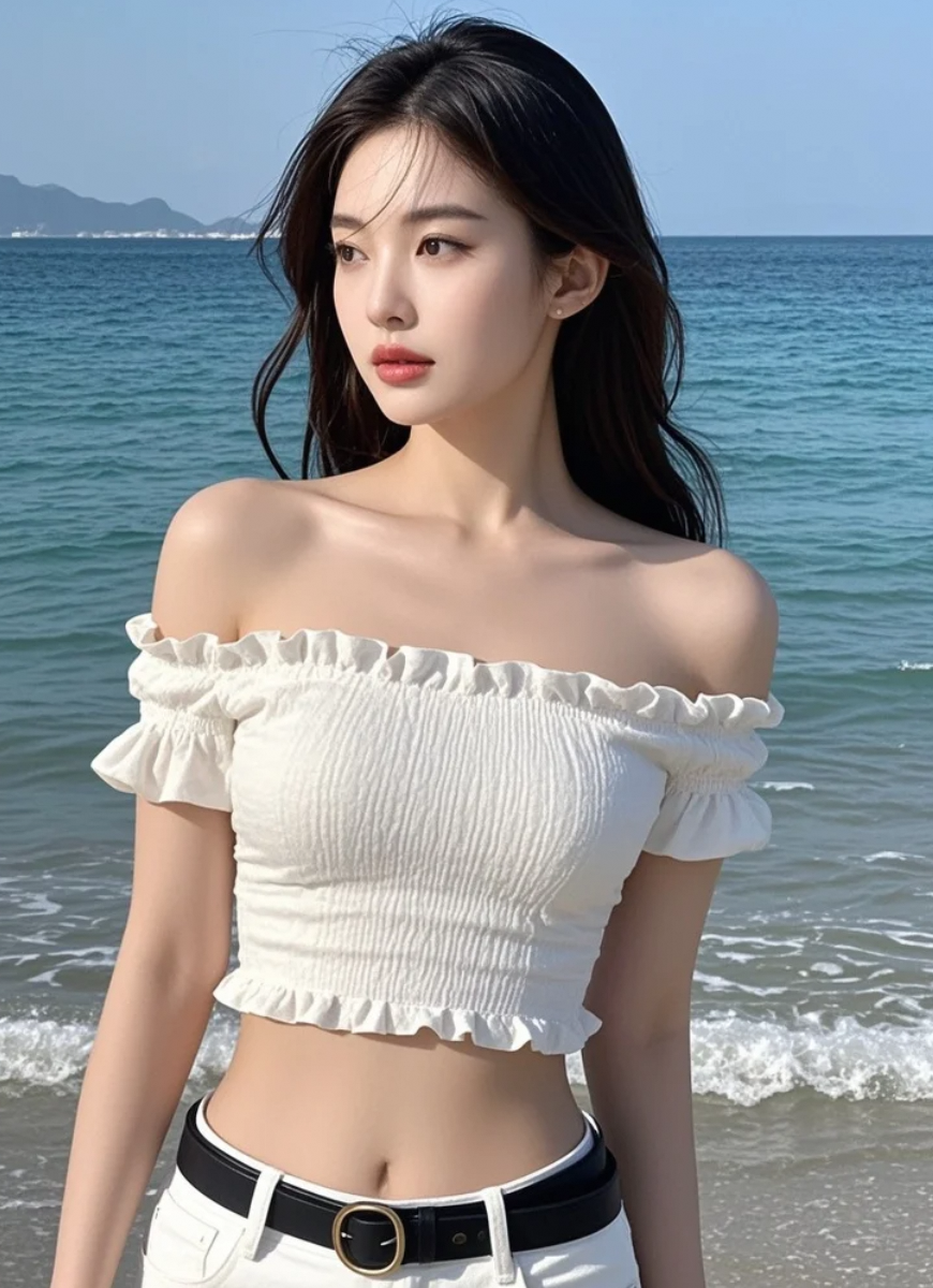 她和大海一起出现的画面，真的太治愈了