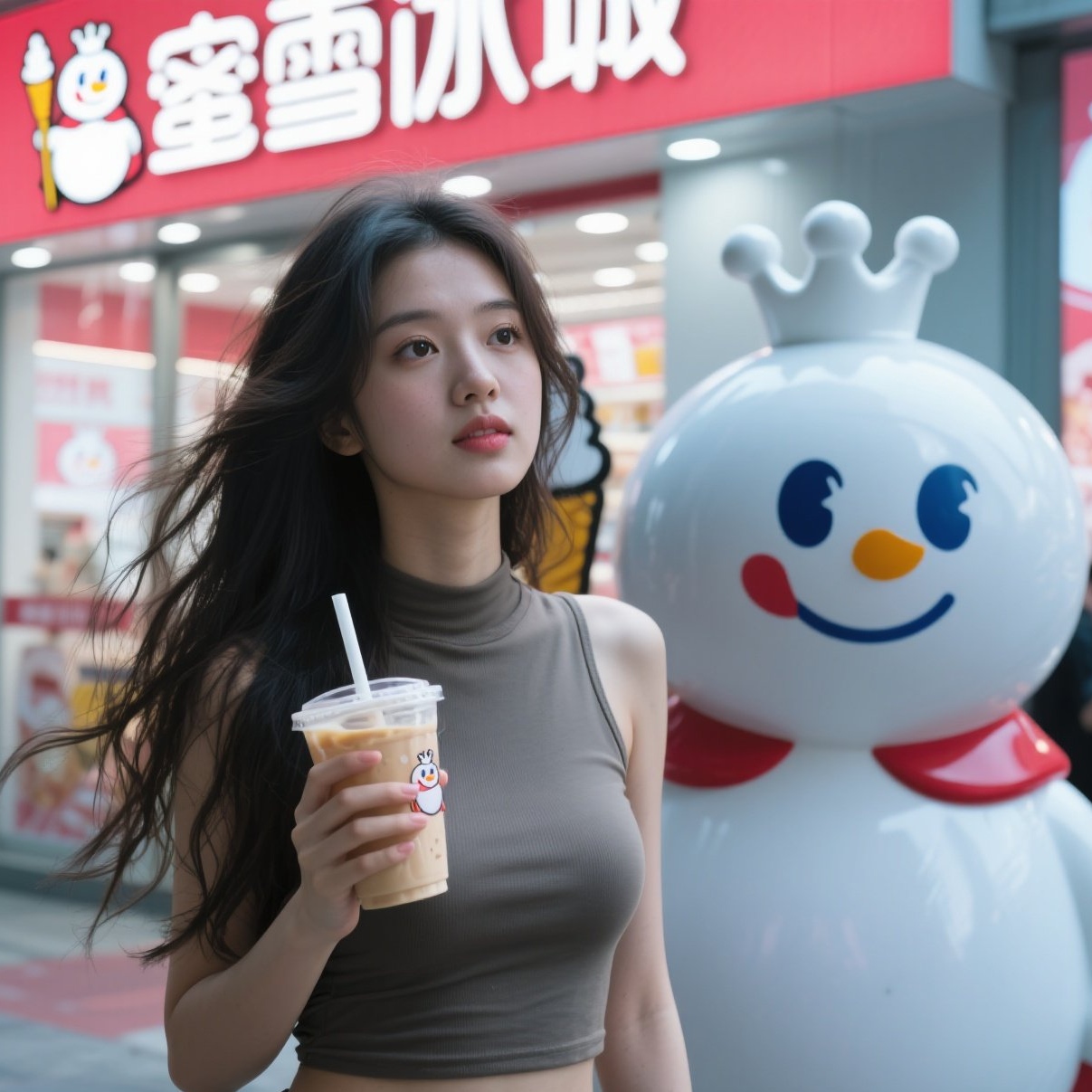 蜜雪冰城配佳人，这波颜值赢麻了！