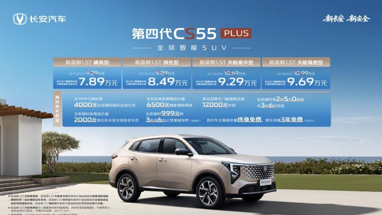 第四代CS55PLUS上市 7.89万元起