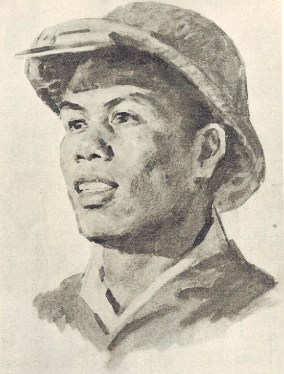 70年代速写：炼钢工人，潘行健 作