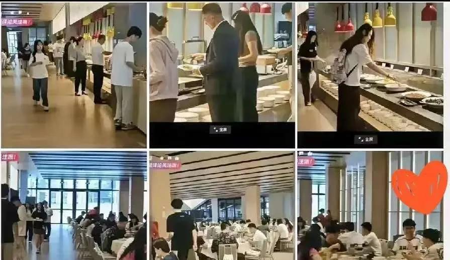 福耀科技大学食堂火了。
不是饭菜单调或难吃，而是环境好得让人意外。
实木座椅，中