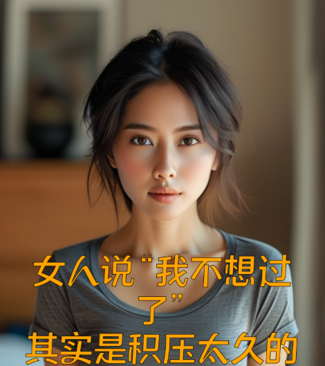 女人说“我不想过了”，其实是积压太久的结果