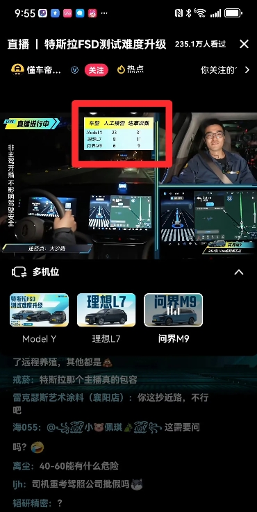 问界M9、理想L7 为啥也有这么多的违章次数啊。
懂车帝的测评阶段成绩：
特斯拉