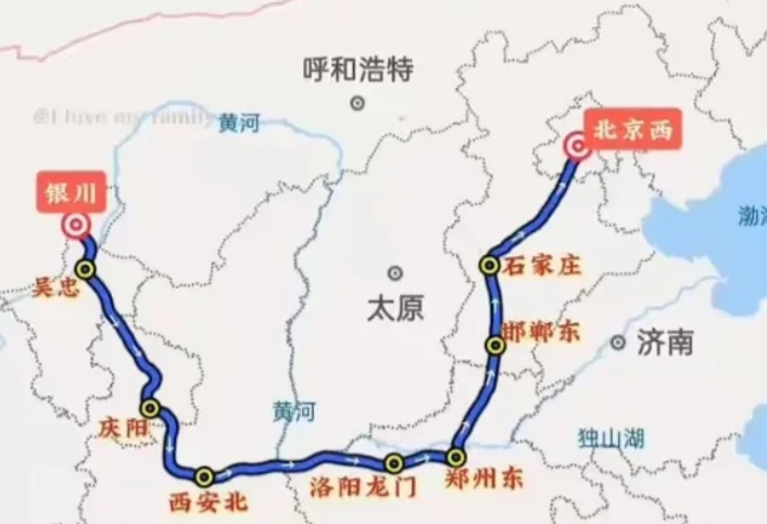 等包银高铁通车后，银川到北京的高铁运行路线就不用如此尴尬地绕行了。这一绕，可不得