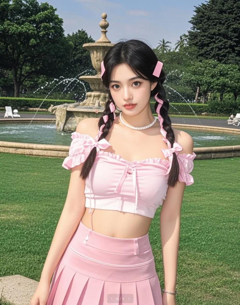 粉纱飘过，春风也为她驻足