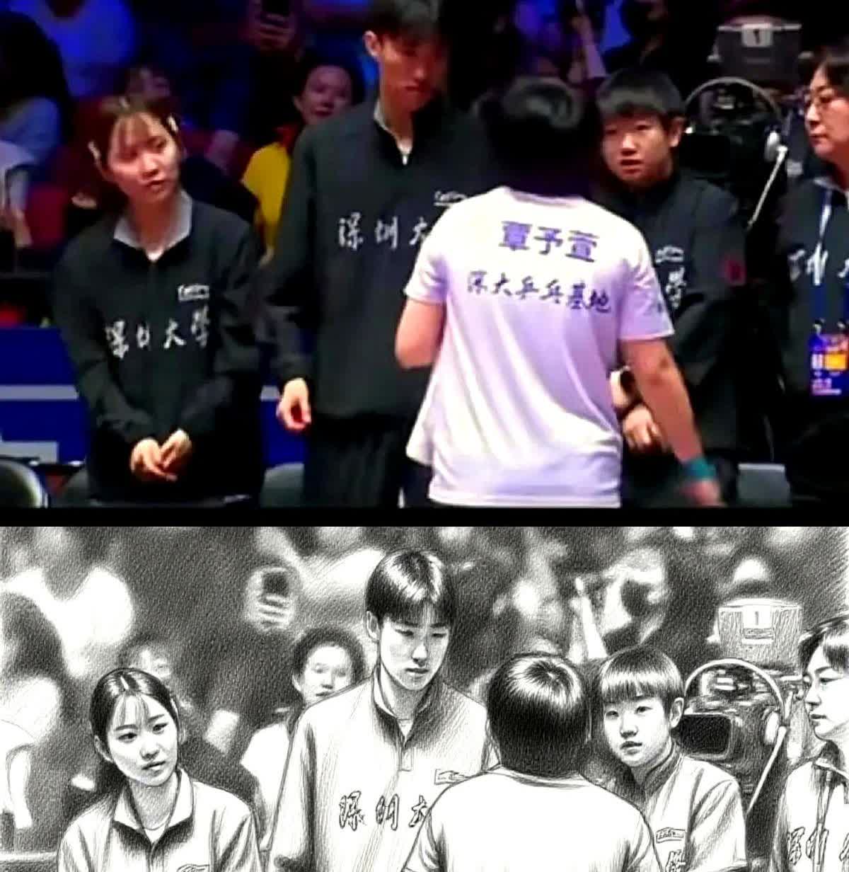 暂停一次，逆转一局！

8:5落后，覃予宣脸色发白，手在抖。

孙颖莎立