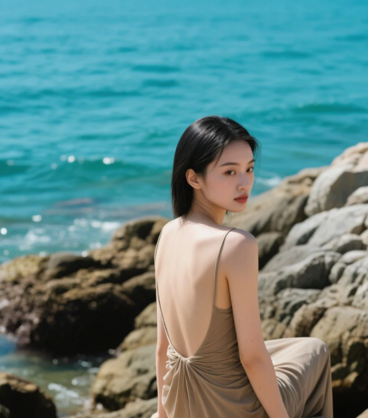 你更爱她的慵懒秀发，还是礁石上拍打的浪花？