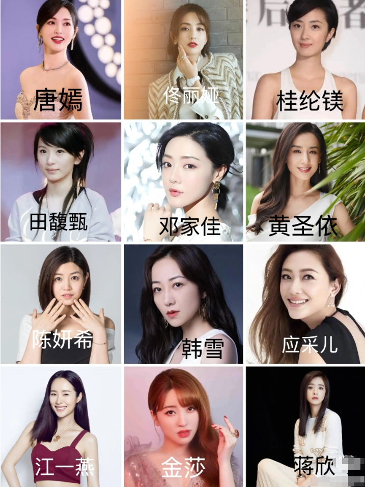下图里同年出生的12位女明星，你觉得谁的颜值“相对垫底”？