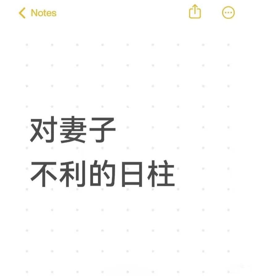 对妻子不利的日柱
简称克妻日柱
戊戌，庚戌，庚申，丙午，丁巳，辛酉，癸亥，壬子，