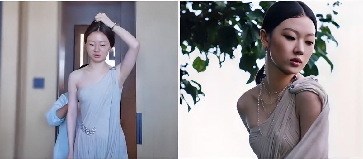 单依纯化妆前和化妆后的对比。
没有化妆的时候给人的感觉好像就是邻居家还没有长大的