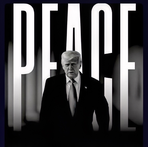 尴尬！特朗普又出来抢功了。美国总统特朗普在社交平台上发布了一张以自己形象为背景的