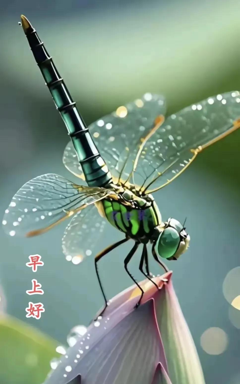 蜻蜓立上头，晨光我最秀！