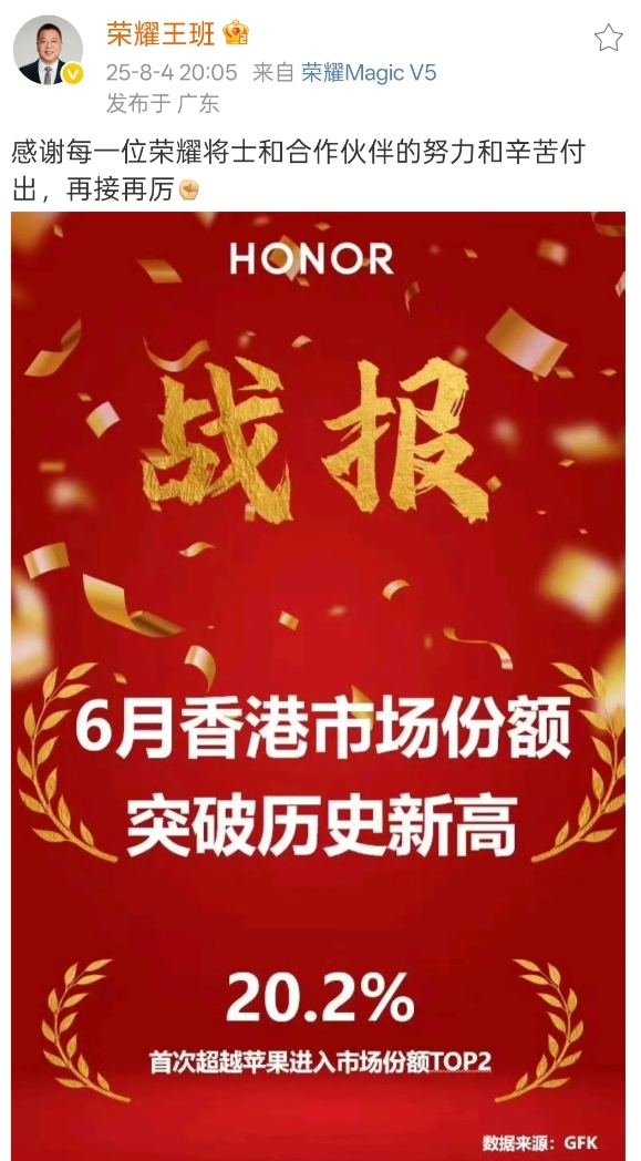 友商要害怕了吧？
荣耀的销量在迅速崛起，三季度销量必定会重返前5了
除了荣耀X7