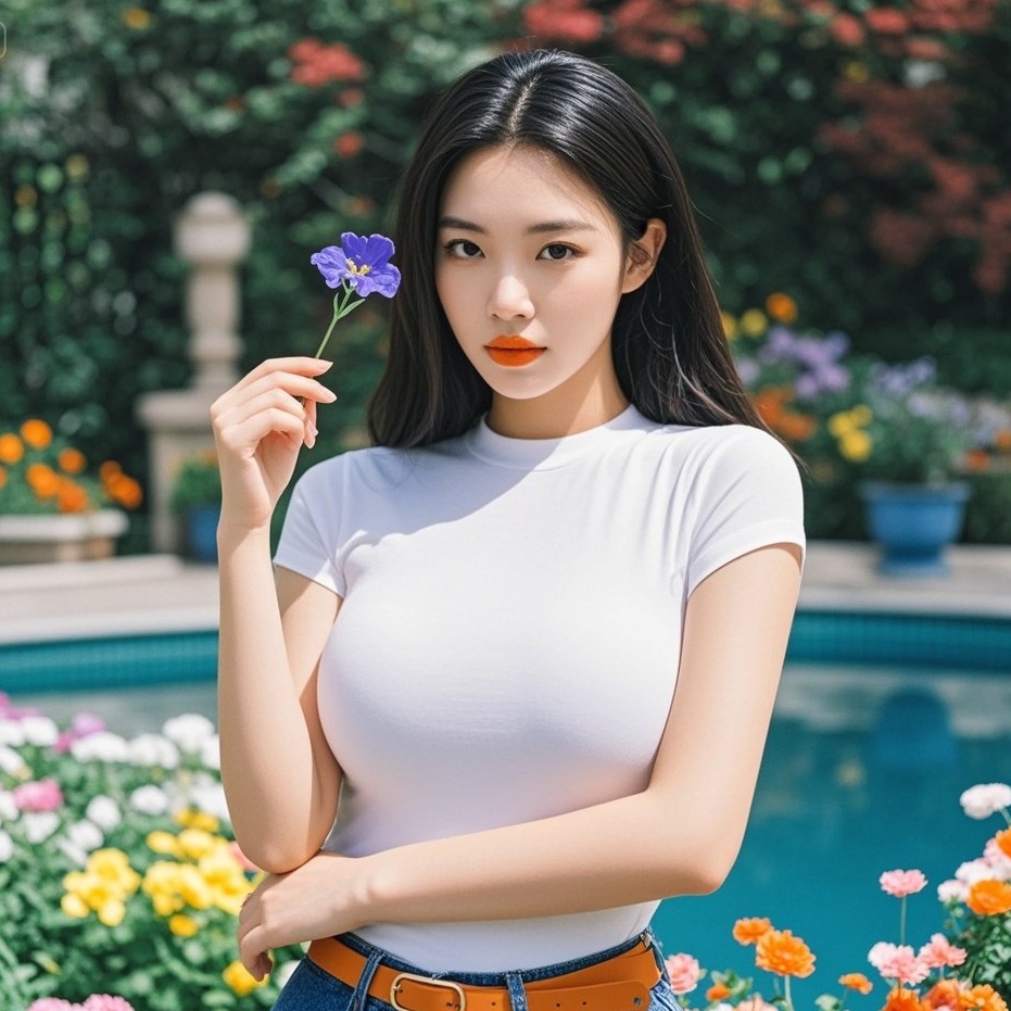 娇俏佳人着罗衣，丰润身姿花也迷