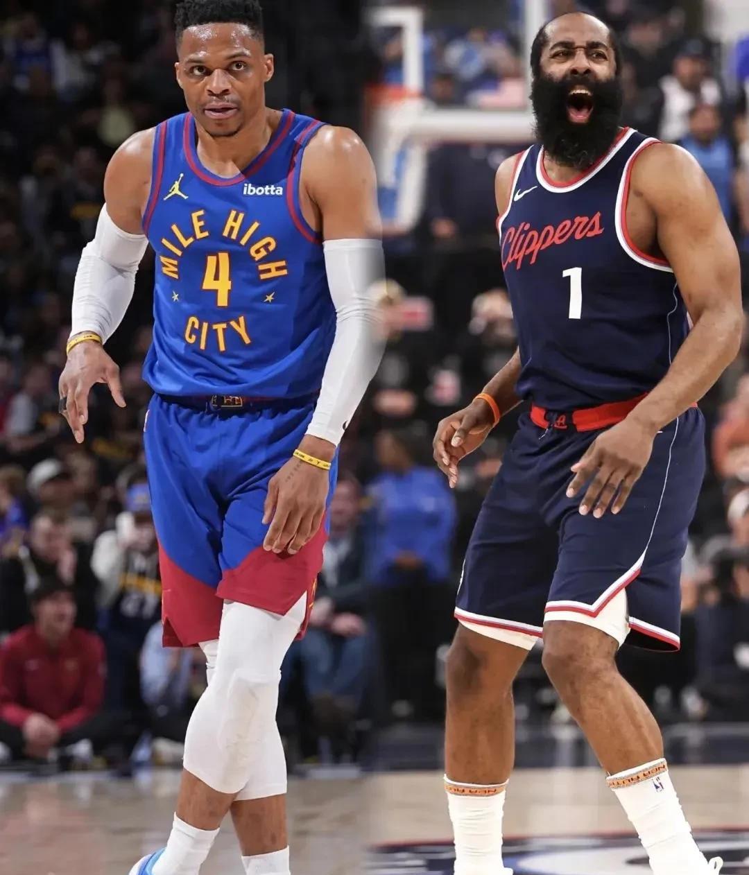 哈登：1次MVP、3次分王、2次助攻王。  
威少：1次常规赛MVP、2次得分王