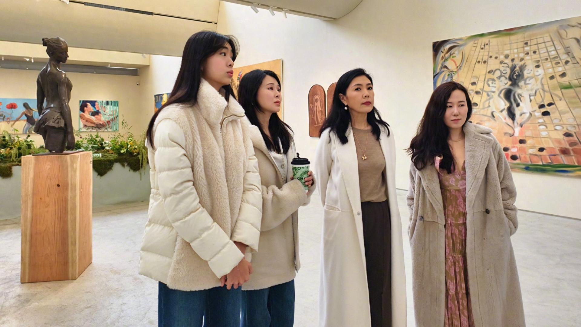 ​佟大为妻女看展引热议：17岁女儿身高180成焦点！