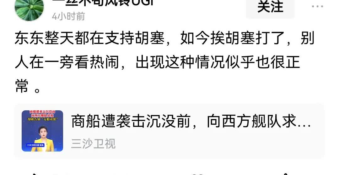 报道里也不说是谁的商船，只说被打沉了，而且沉没前曾向西方舰队求救，被回答说无船可