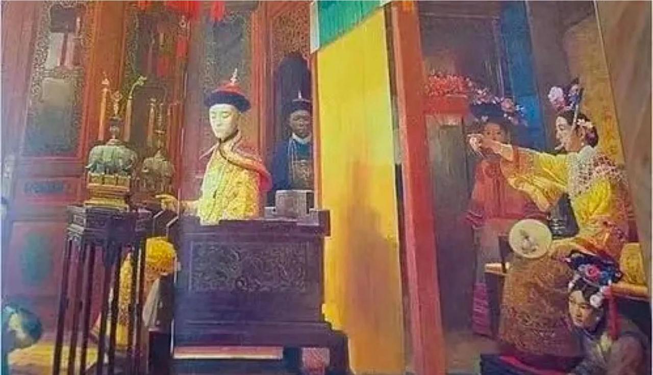 八大胡同某家院里，同治帝搂住一位姑娘准备下一步时，那姑娘突然脸色一变，低声和他说