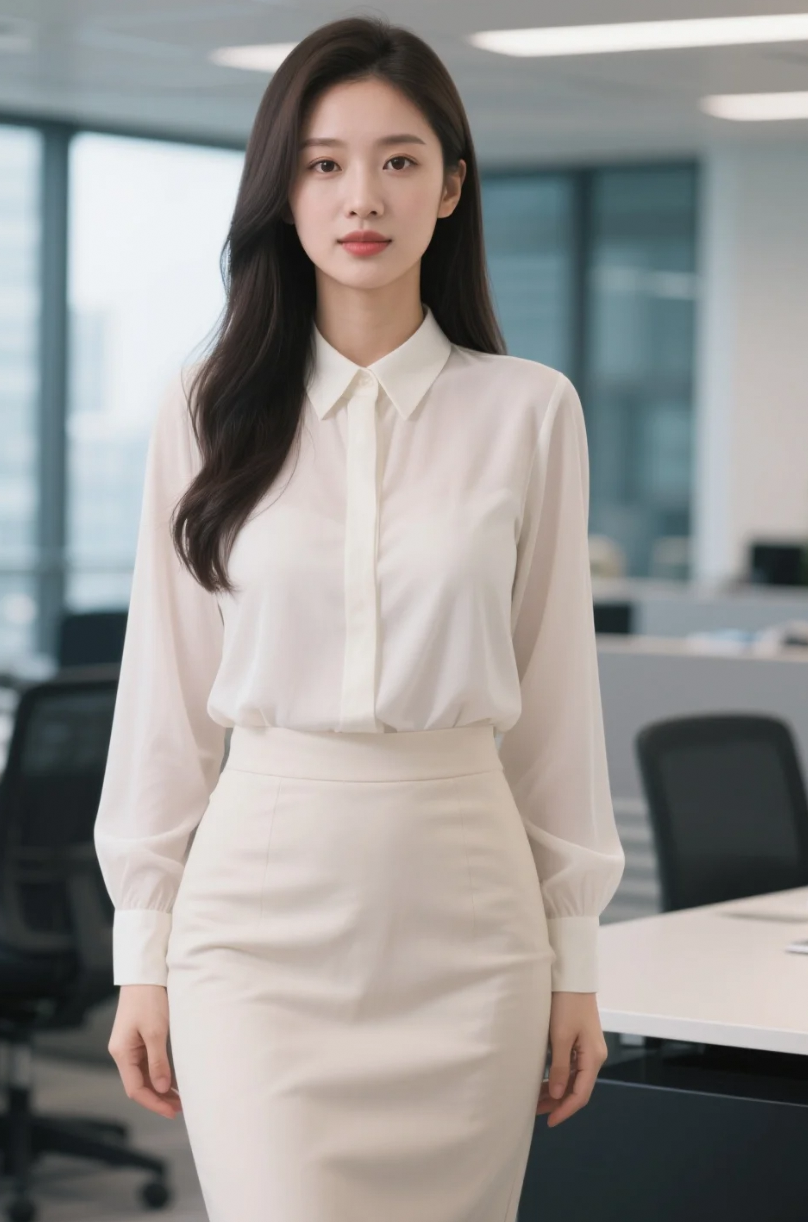 不靠妆容，光是气质就碾压整个办公室