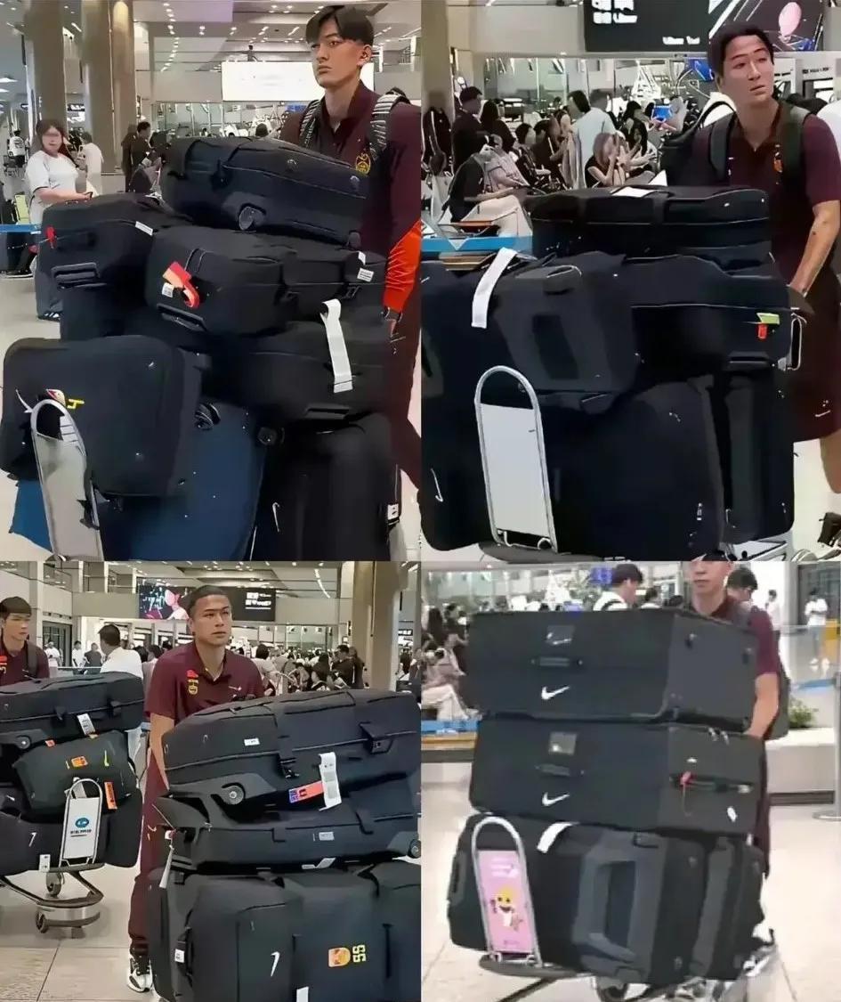 也难怪我们的国足屡屡失败了，终于发现了其中的原因，托付这么多，这么重的行李出战和
