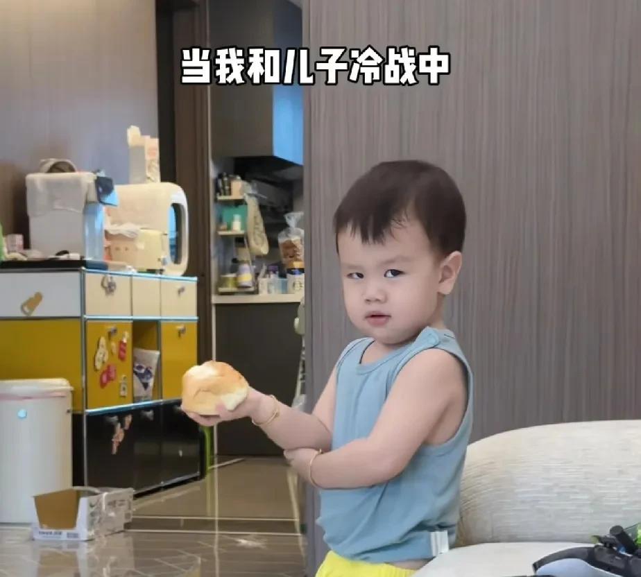 人类幼崽和妈妈冷战的小模样可太萌了，经常忘记自己在生气。
刷到个1岁多小宝宝和他