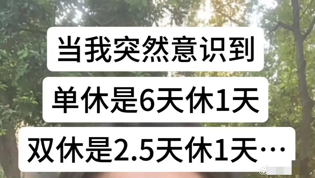 这么一对比，双休真的是大赚

