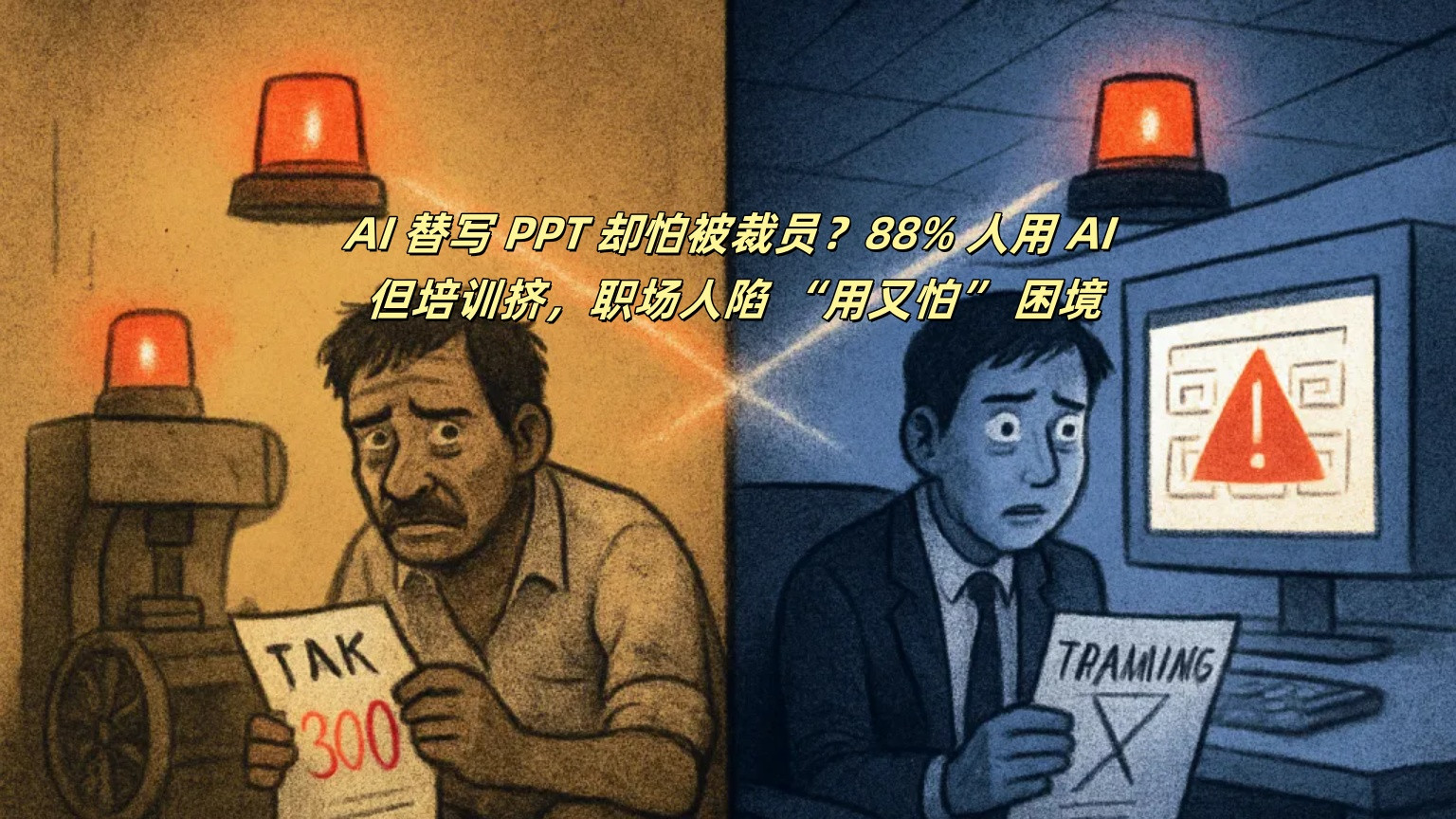 AI 替写 PPT 却怕被裁员？88% 人用 AI 但培训挤，职场人陷 “用又怕” 困境