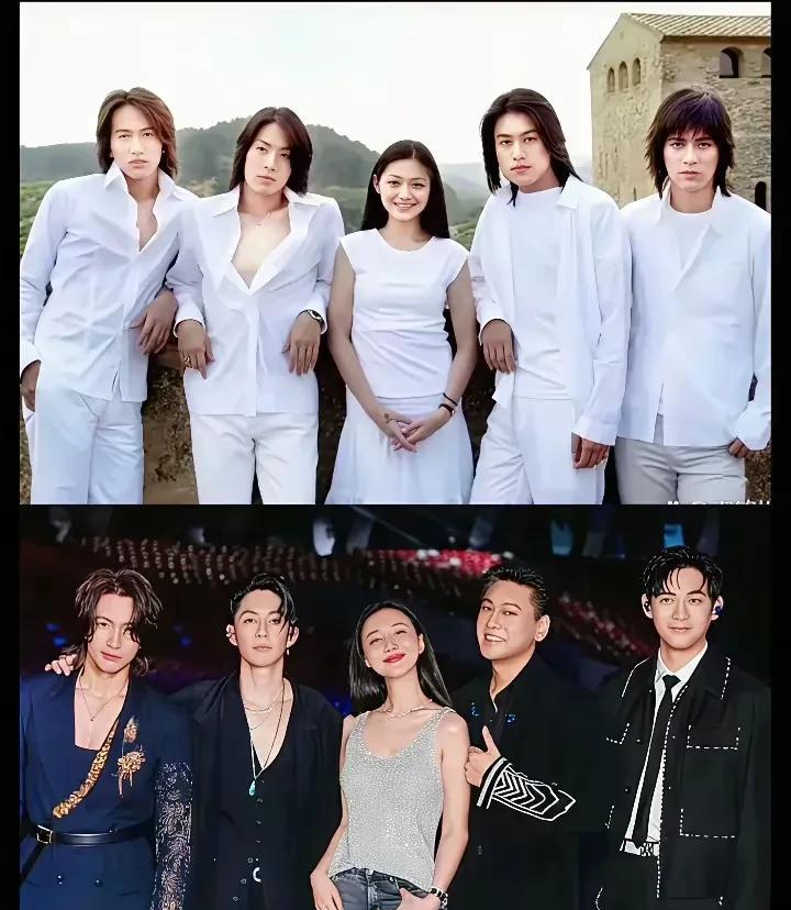 物是人非，如今站在F4中间的女人已经没有了大S换成了其她女人，看起来也毫无违和感