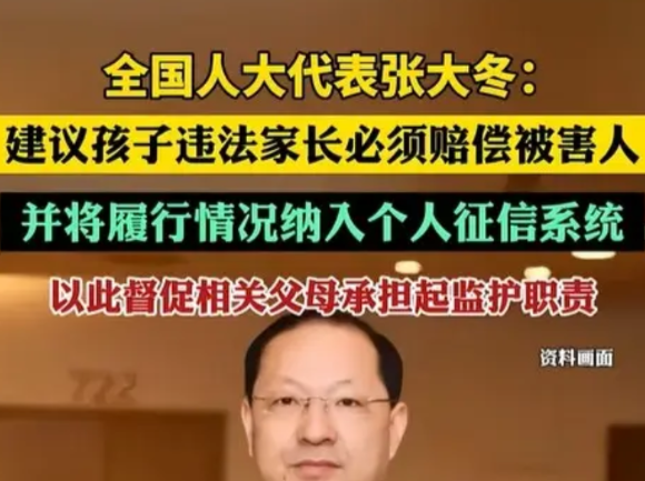 张大冬这个提案我举双手赞成！

他建议总结就是2点，针对孩子违法犯罪的。

1.