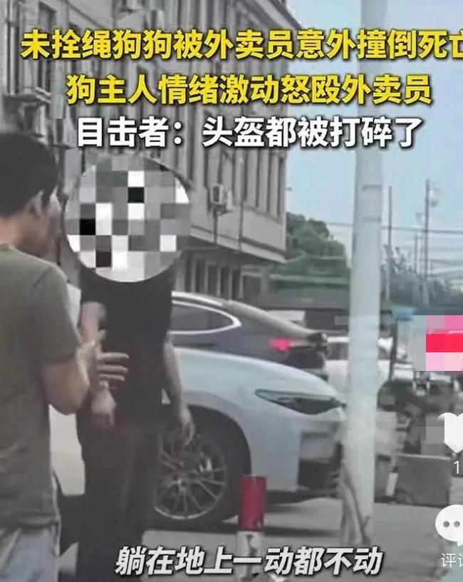 浙江宁波慈溪街头，一场因遛狗不拴绳引发的冲突，看得人直冒火！4月23日，外卖小哥