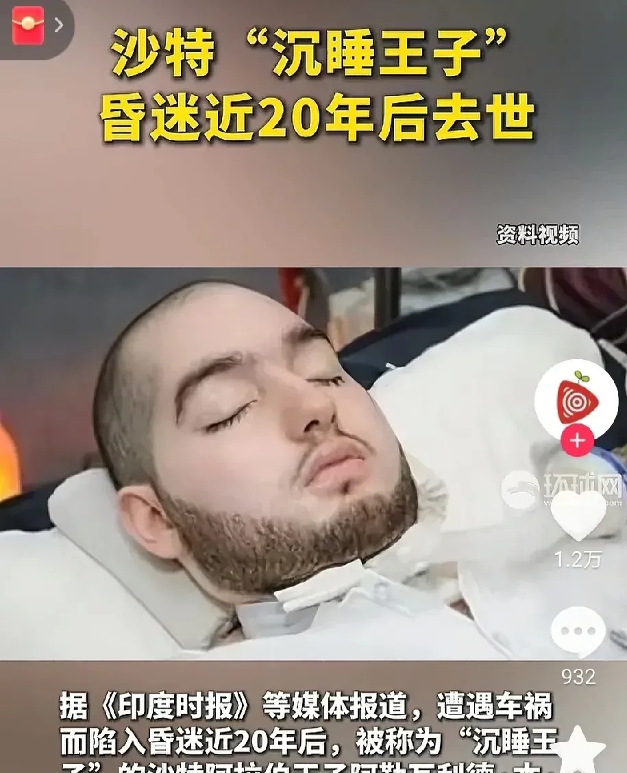 看来钱也不是万能的！



沙特“沉睡”王子因车祸昏迷近20年，最终在2025年