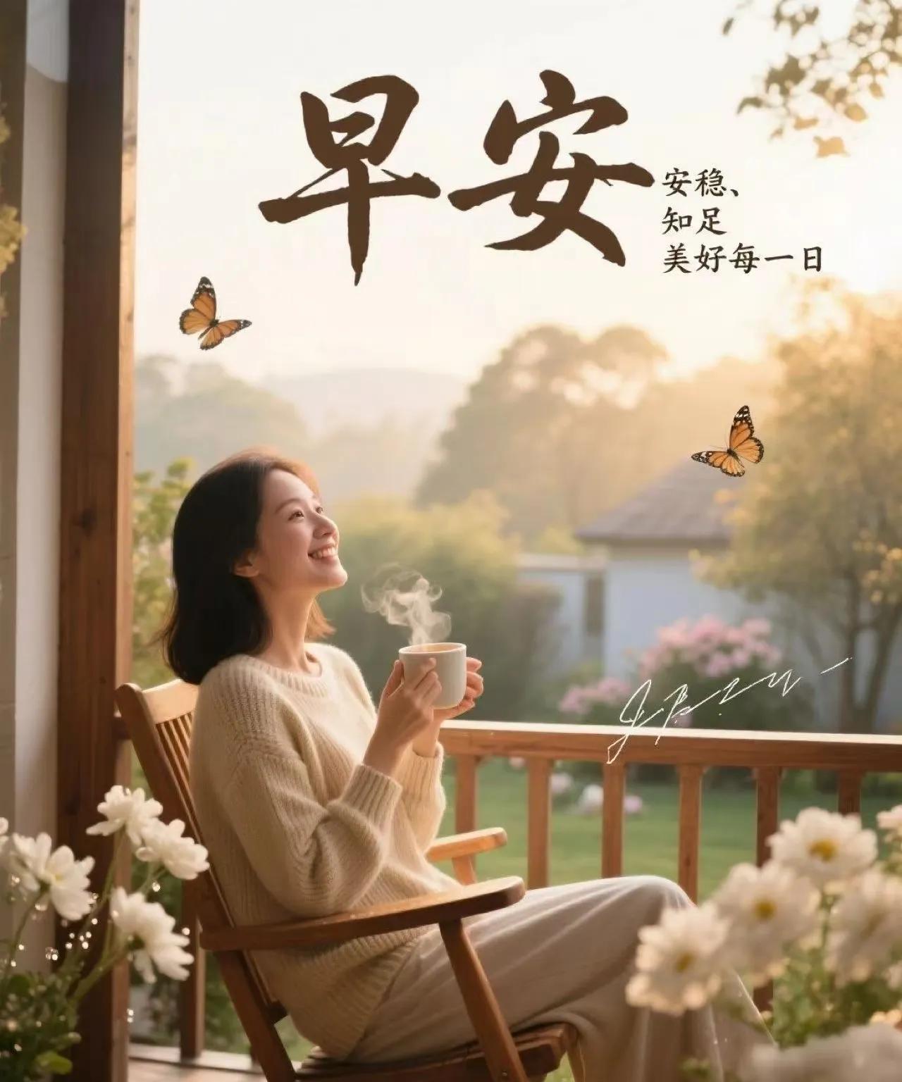 生活是一幅远景
好好欣赏
友谊是一壶佳酿
慢慢品尝
我们共享  早上好！
