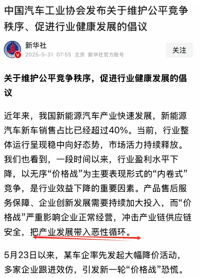 新华社说的“把产业发展带入恶性循环”的车企到底是谁？这话从新华社口中说出来，已经