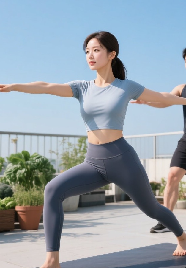 美眉纤腰扭如蛇，健康身材众人夸
