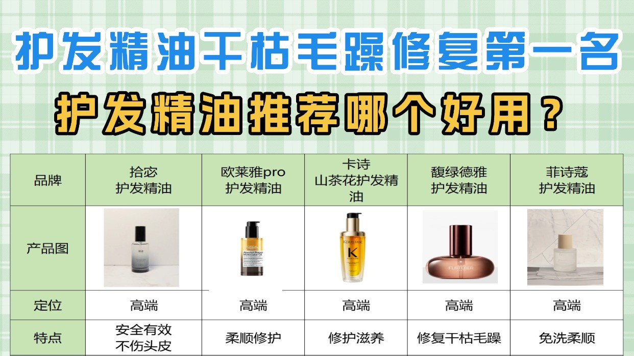 护发精油推荐哪个好用？护发精油干枯毛躁修复第一名学生！速码