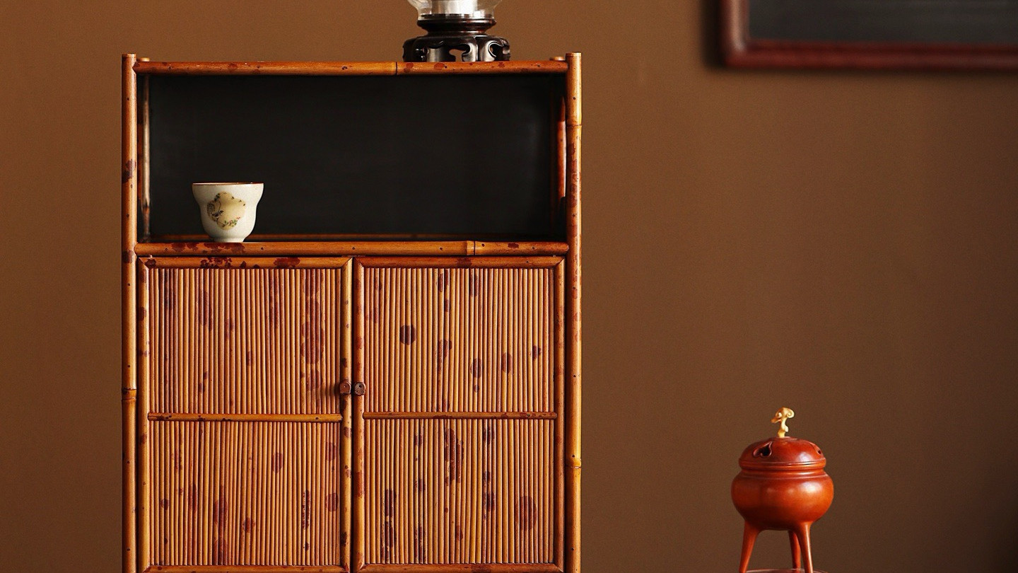 极致素雅，美到窒息，湘妃竹收纳柜