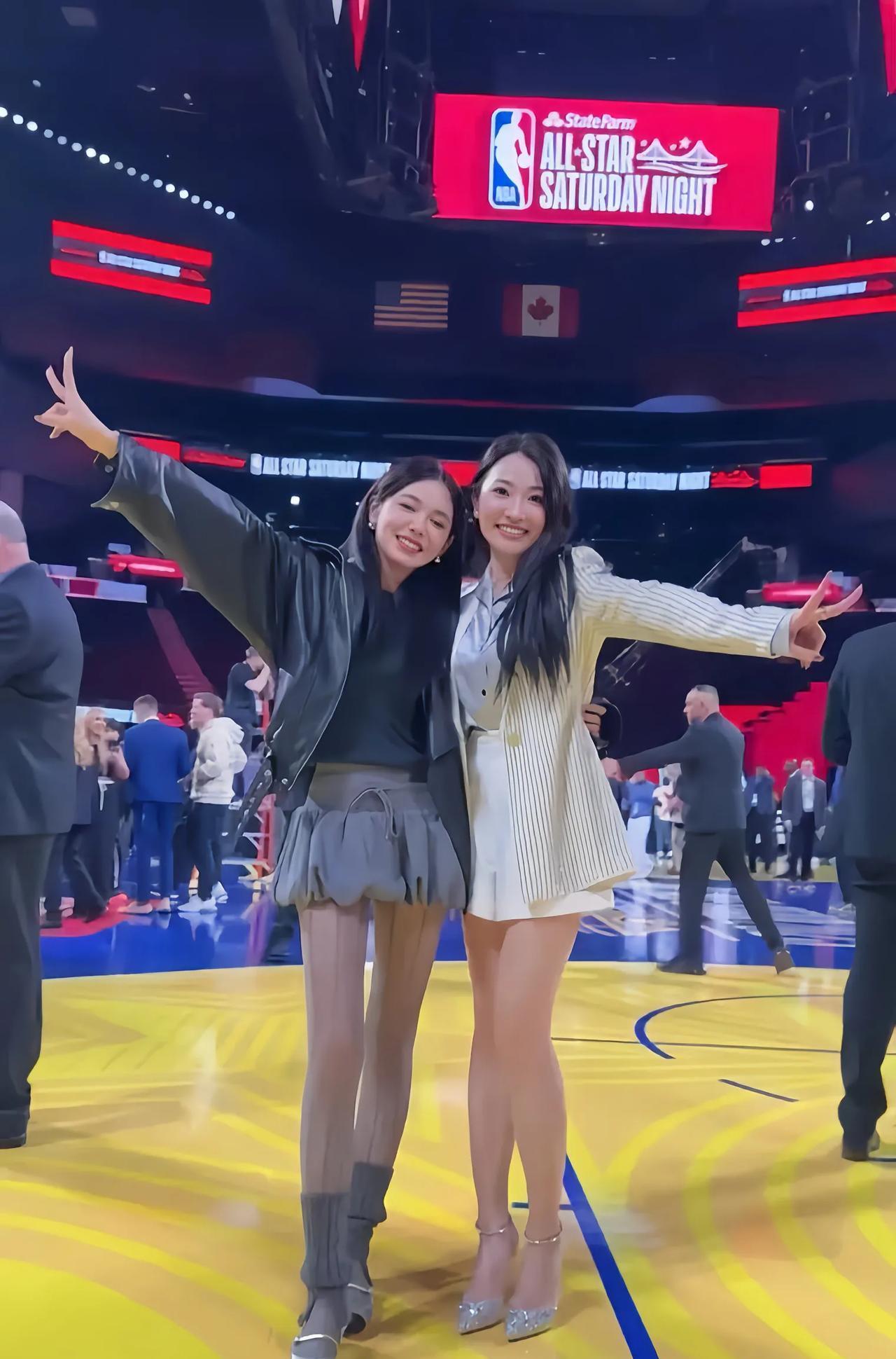 孟超NBA赛场前线美女记者，身高约170厘米，出席NBA2025全明星赛，与美女
