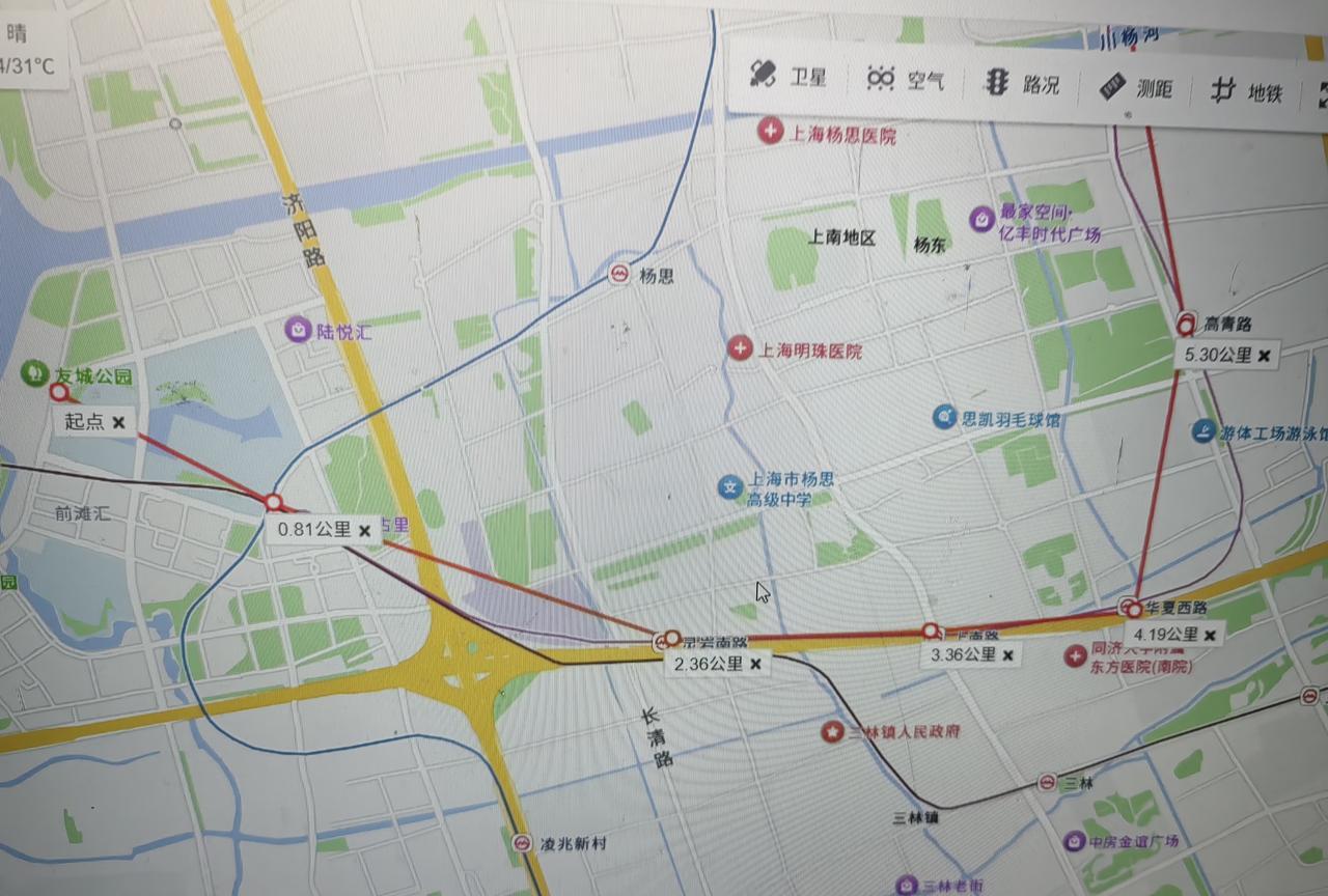 上海地铁6号线自制规划图
线路名称：上海地铁6号线
起止点：前滩大道-铁山路
站